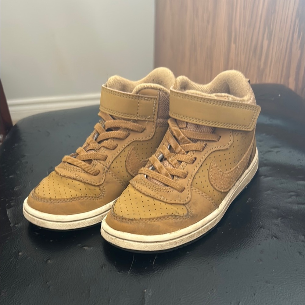 Kids Tan High-Top Sneakers
